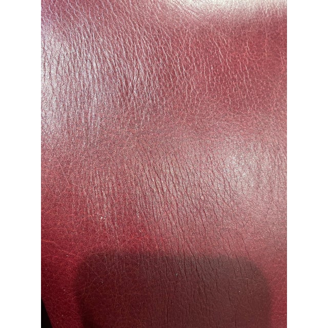 Pair of Custom Burgundy Leather Tufted Chesterfield Club Chairs For Sale - Image 11 of 12