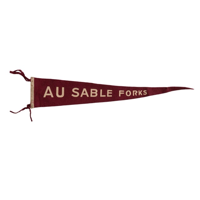 Vintage Au Sable Forks Felt Flag For Sale In New York - Image 6 of 6