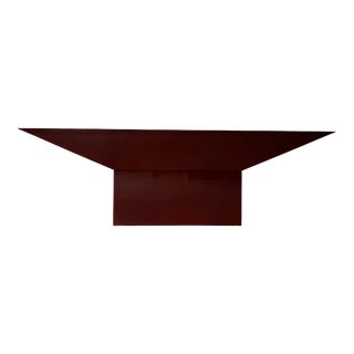 1980s Postmodern Red Lacquer Geometric Console Table For Sale