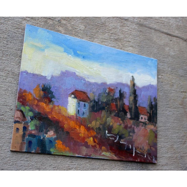 Textile "Tuscany Glow" Contemporary Landscape Oil Painting For Sale - Image 7 of 12