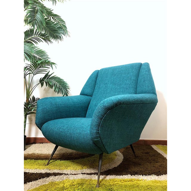 Mid-Century Modern Vintage Armchair by Gigi Radice for Minotti, Italy, 1950s For Sale - Image 3 of 16