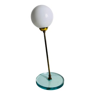 Brass and Glass Table Lamp, 1960s, Italy For Sale