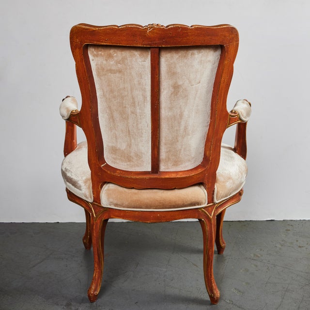 Wood Painted Venetian Armchair For Sale - Image 7 of 8