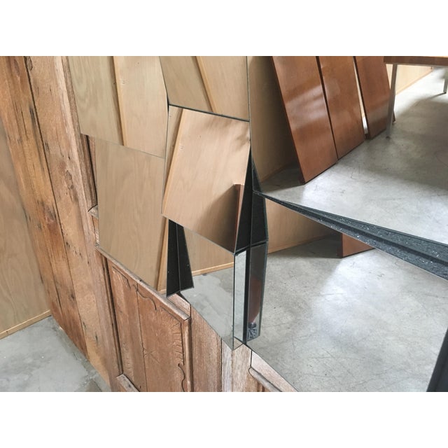 Silver 1970's Vintage Diamond Slopes Mirror For Sale - Image 8 of 11