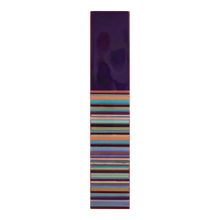 Tall Sunspot 50 - Slim Vertical Minimalist Abstract Mixed Media Resin Painting by Ricky Hunt For Sale