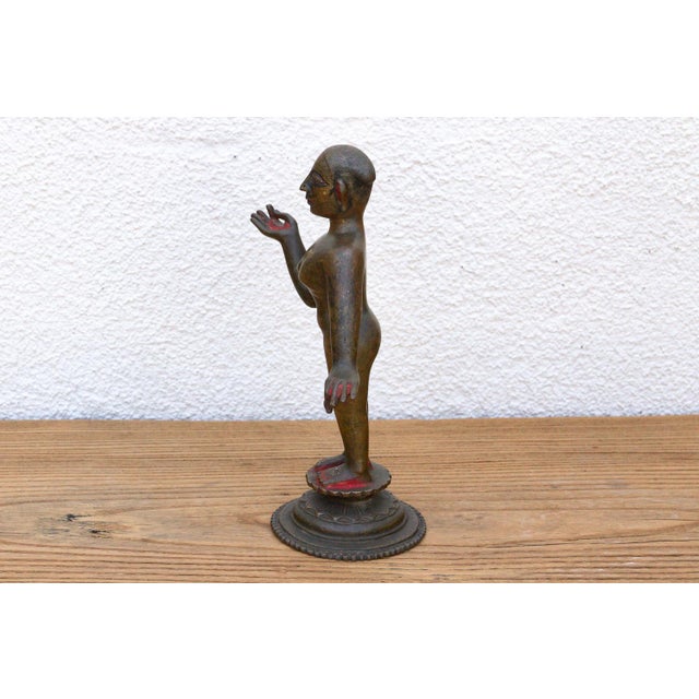 Bronze Antique Indian Cinnabar Bronze Apsara Statue For Sale - Image 8 of 11