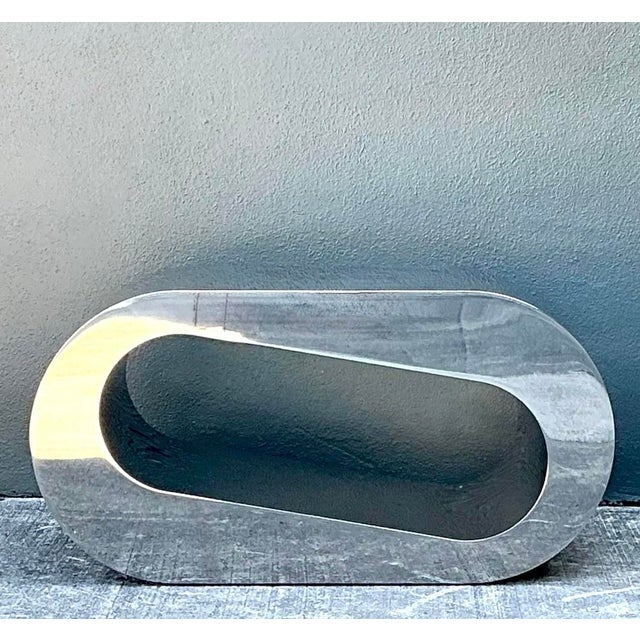 Contemporary Vintage Italian Polished Chrome Coffee Table For Sale - Image 3 of 12