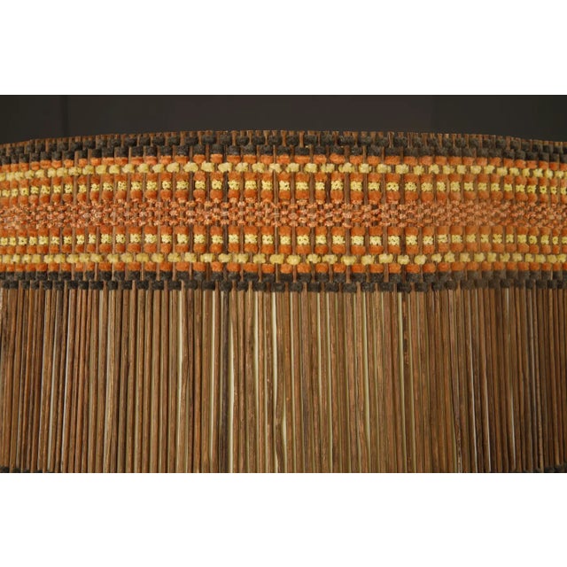 Large Maria Kipp Lampshade With Black, Sienna, and Burnt Orange Stripes, 1960s For Sale In Los Angeles - Image 6 of 9