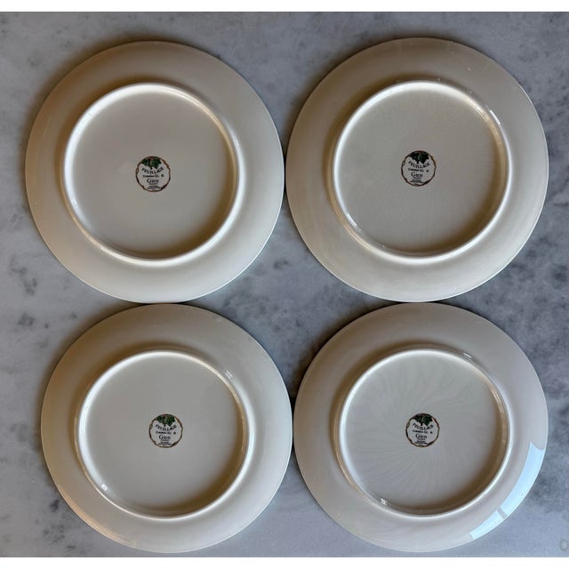 Set of 4 Vintage Feuillage Large Dinner Plate by Faiencerie De Gien For Sale - Image 9 of 12