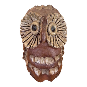 Mid-Century Handcrafted Studio Pottery Owl Sculpture With Textured Glaze