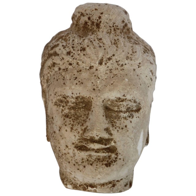 Stone Early 20th Century Stone Buddha Head Sculpture For Sale - Image 7 of 7