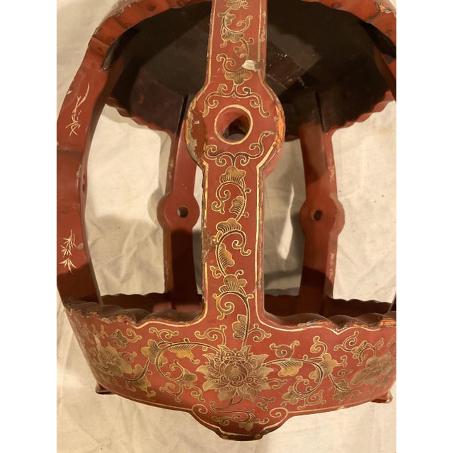 Brown 1950s Hand Painted Asian Garden Table / Side Table For Sale - Image 8 of 9