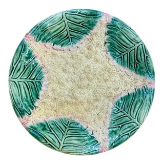 Late 19th Century Etruscan Majolica Caulifower Star Plate For Sale