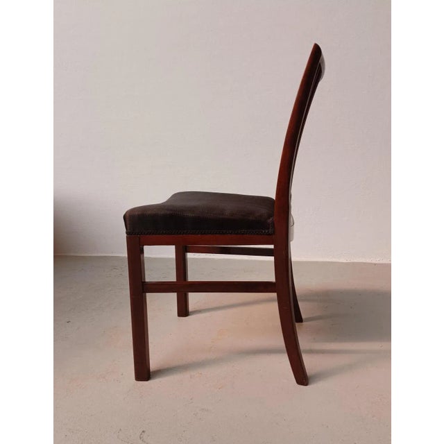 1950s Restored Mahogany Dining Chairs with Horse Hair Upholstery, Customizable Reupholstery, 1950s, Set of 8 For Sale - Image 5 of 11