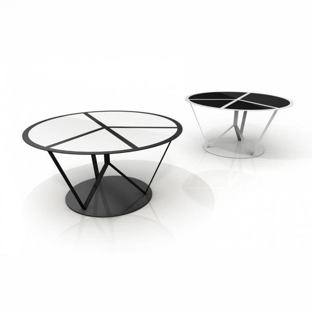 Contemporary Pace Round Dining Table in Powder-Coated Aluminum and Glass Top by Altreforme For Sale - Image 3 of 7
