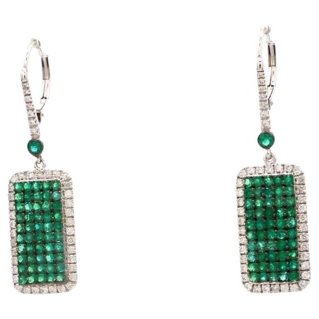 1.92 cts Natural zambian emerald & 0.18 cts diamond earring in 18k gold For Sale - Image 15 of 18