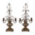 Pair of Early 20th C. Crystal Flower Brass Candelabras French Style, For Sale