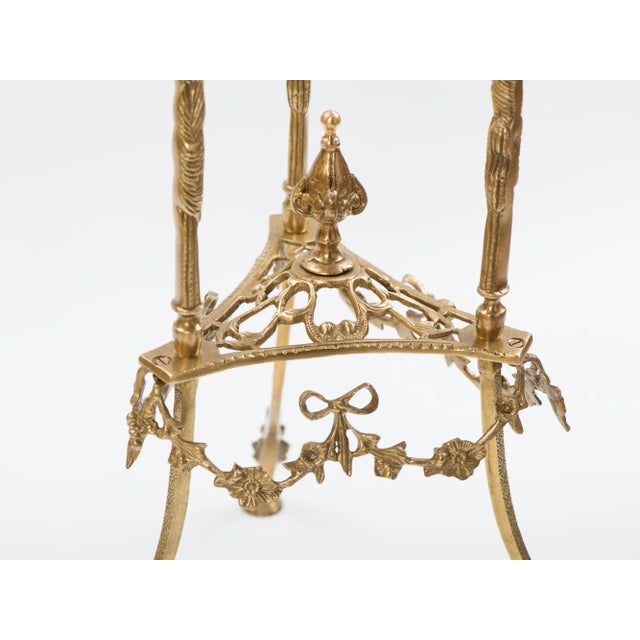 1960s Vintage Bronze Round Pedestal Plant Stand For Sale - Image 5 of 9