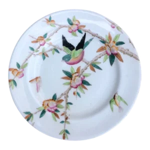 Antique w.a.a. William a Adderley Hand Painted Bird Bone China Salad Plate Thorn