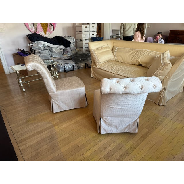 19th Century French Pair of Tufted Side Chairs For Sale - Image 4 of 6