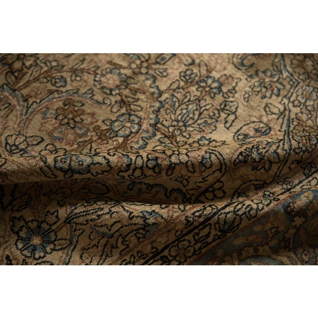 1940s Vintage Tea Washed Kerman Carpet - 10'11" x 19'1" For Sale - Image 5 of 17