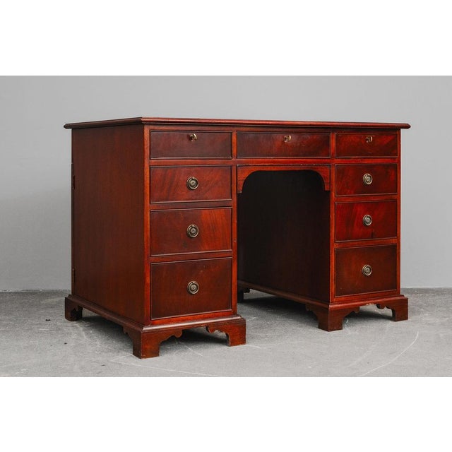 Vintage English Mahogany Desk, 20th Century For Sale - Image 11 of 18