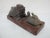 Chinese Chinese Carved Brown Stone Dragon Turtle Facing Mother & Baby Figurine on Base For Sale - Image 3 of 7