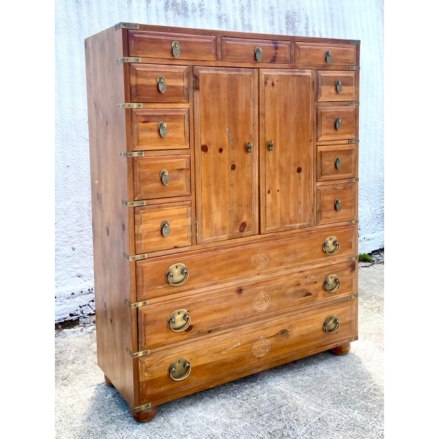 Vintage Regency Henredon Cerused Pine Gentlemen’s Armoire Chairish