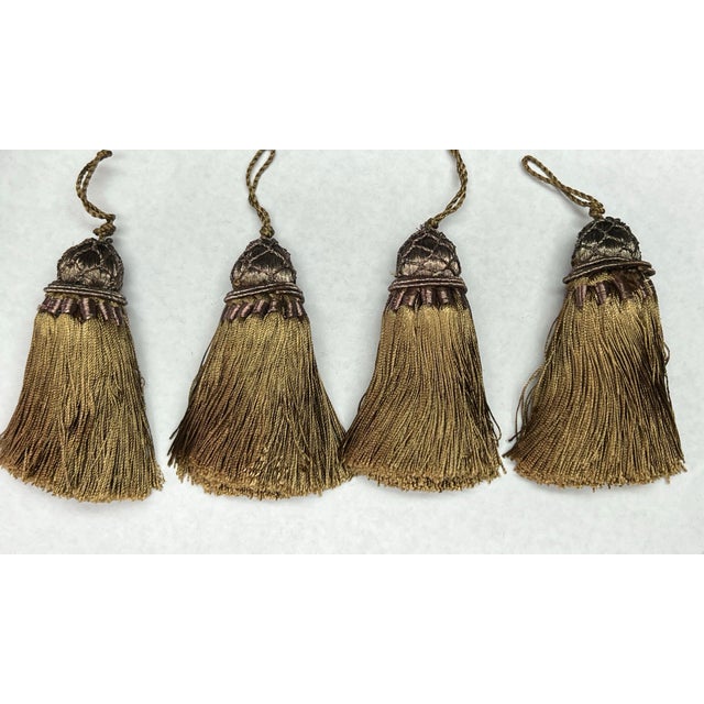 2000 - 2009 Set of 4 Antique Gold Versailles Style Tassels For Sale - Image 5 of 7