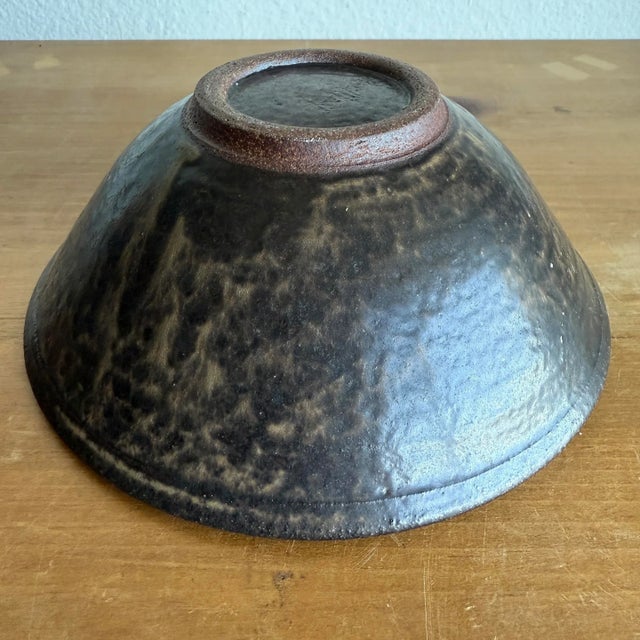 Ceramic Japanese Style Handthrown Stoneware Ceramic Bowl, Signed by Artist For Sale - Image 7 of 9