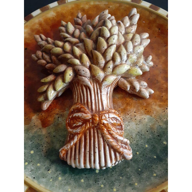 1980s Glazed Porcelain 3D Tree Relief Italian Plate For Sale - Image 4 of 5