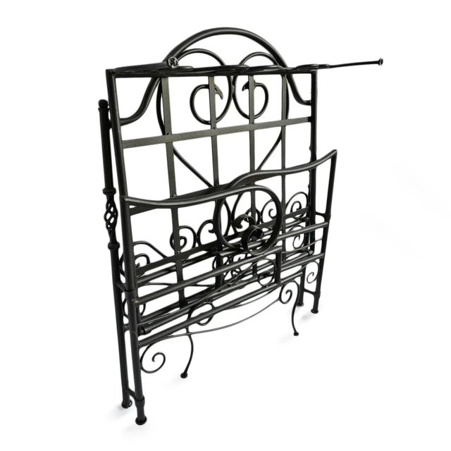 Metal Outdoor Vintage Iron Scroll Mediterranean Arm Chair For Sale - Image 7 of 7