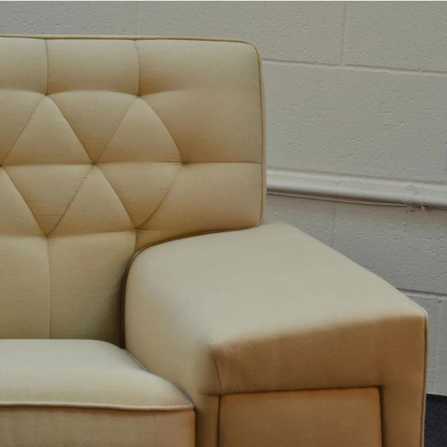 Large Cream Club Chairs Attributed to Paul McObb, 1950s, Set of 2 For Sale - Image 9 of 13