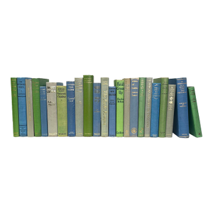 Decorative Books - Vintage Spring Mix Books - Blue and Green Books by the Foot