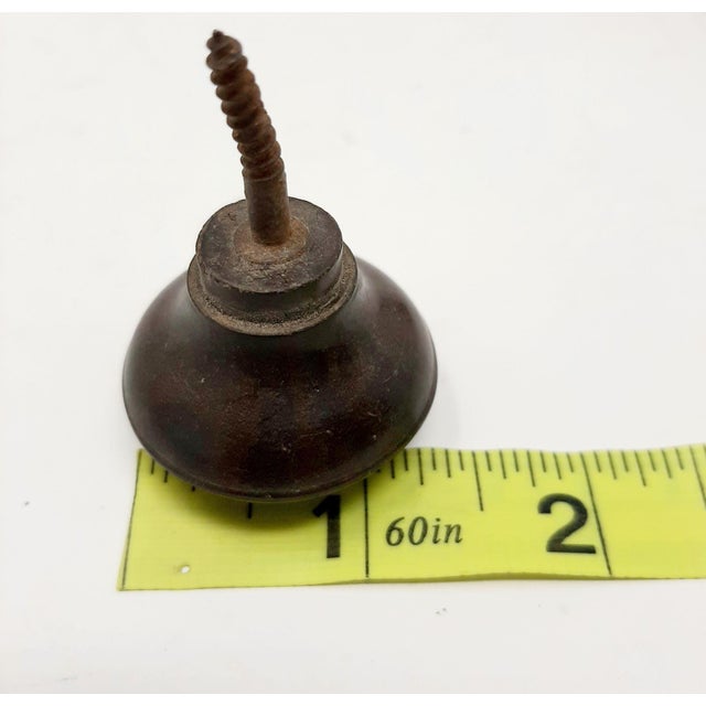 Mid 20th Century Vintage Mid 20th Century British Round Knob Dark Brown Hardware - Set of 3 For Sale - Image 5 of 7