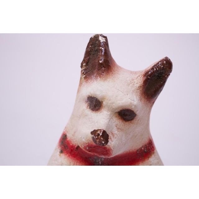 Crude Circa 1940s Hand-Painted Chalkware Scottie For Sale - Image 10 of 12