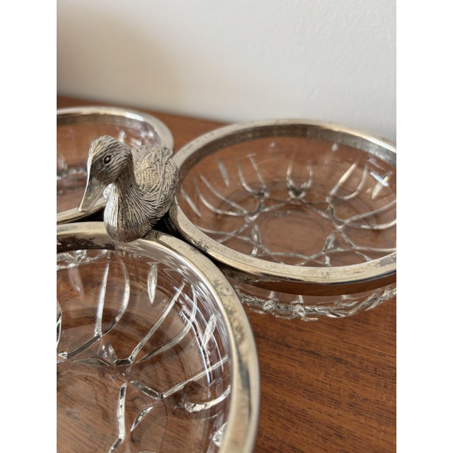 Vintage Glass and Stainless Steel Appetizer Platter, 1970s For Sale - Image 3 of 13