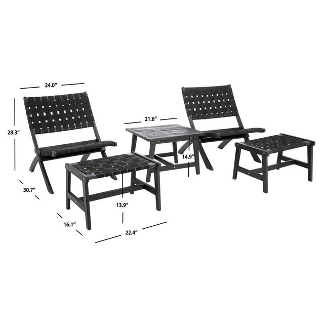 Darryl 5 Piece Living Set - Black For Sale - Image 4 of 9