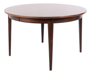 Model 55 Round Dining Table in Rosewood with Extension Leaves by Omann Jun, 1960s