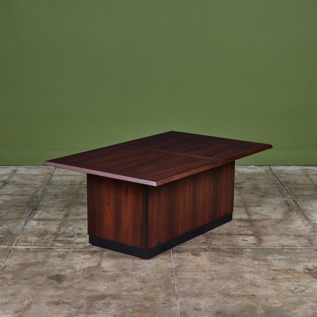 Rosewood Sliding Coffee Bar Table by E. Pedersen & Søn For Sale - Image 9 of 18