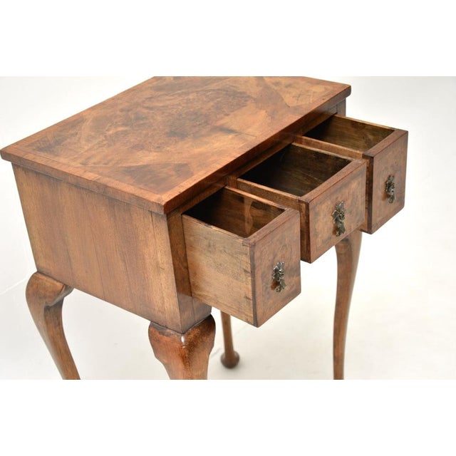1900 - 1909 Antique Burr Walnut Side Table, 1900s For Sale - Image 5 of 12