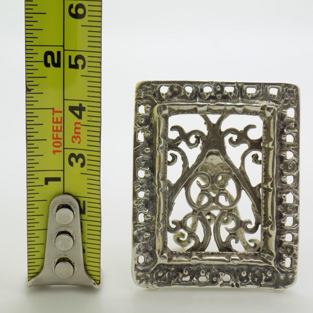 Vintage Italian Handmade Genuine Silver Small Mini Frame Dollhouse Miniature For Sale - Image 10 of 10