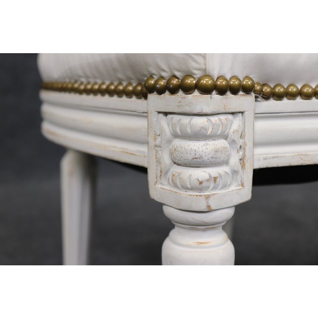 White 1970s Maison Jansen Style Louis XVI White Painted Dining Chairs- Set of 8 For Sale - Image 8 of 12