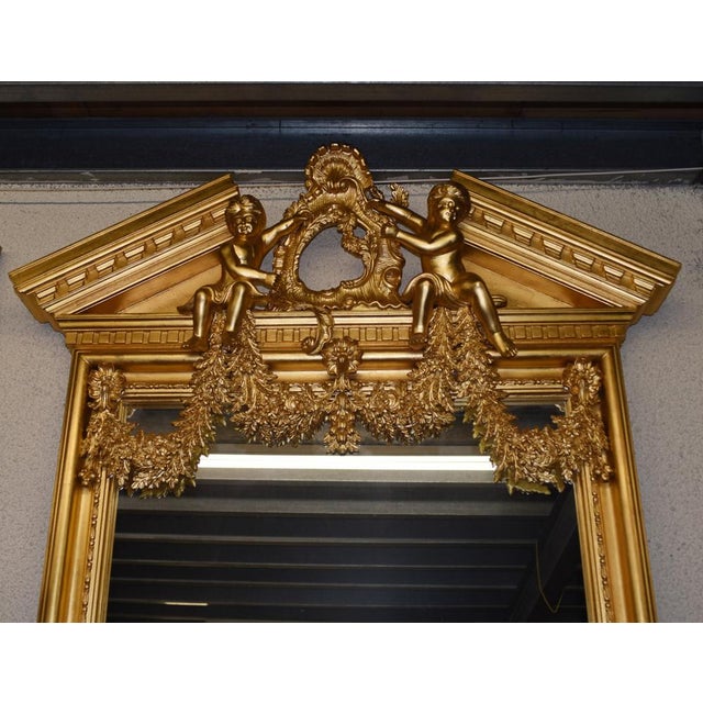 - Stunning English Palladian style gilt pier mirror - Neo-classical style with broken pediment to the top - Pair of...
