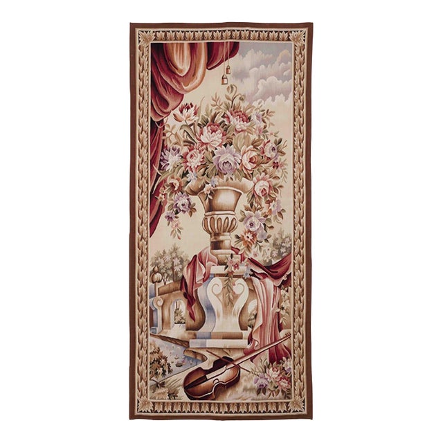 Pillaster Violin Right Handwoven Tapestry - 210 X 96 Cm (6'9" X 3'1") - Requires Rod Size 2 For Sale