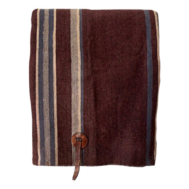 1900s Antique Striped Wool Horse Blanket For Sale