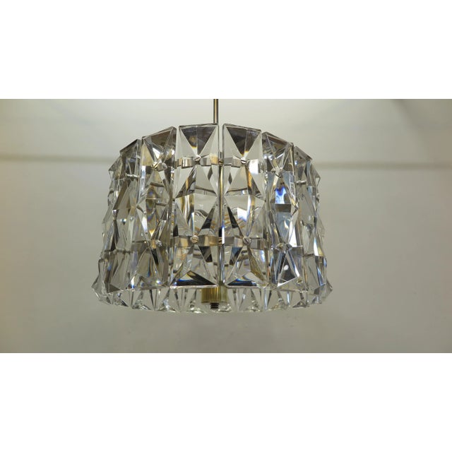 Metal 1960s Kinkeldey Prism Faceted Crystal Pendant For Sale - Image 7 of 13