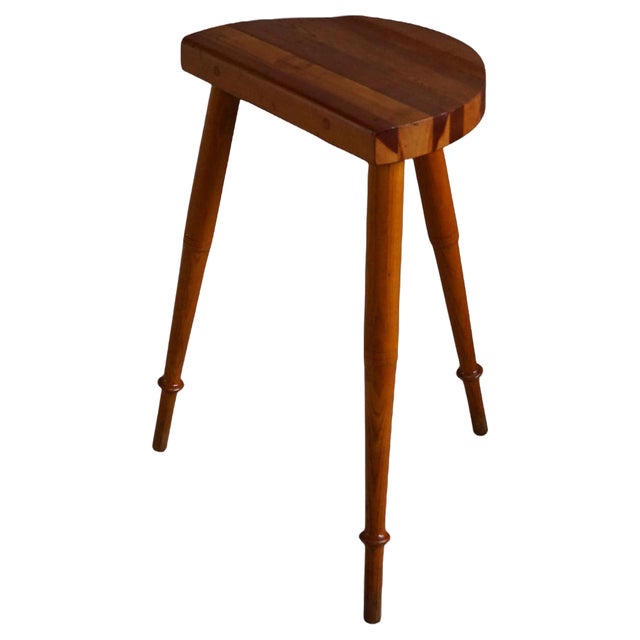 Tall Danish Tripod Stool in Pine, 1960s For Sale