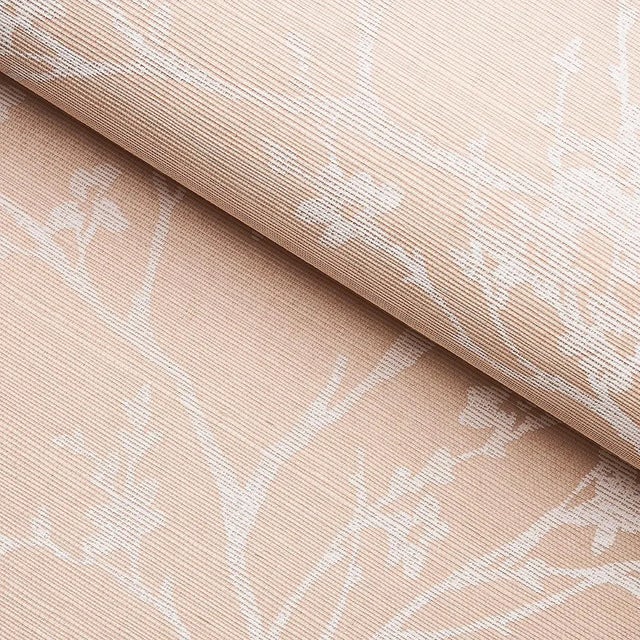 Schumacher SAMPLE - Schumacher Twiggy Sisal Wallpaper In Petal For Sale - Image 4 of 4