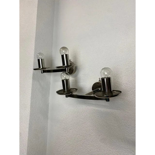 Large Bauhaus Chandelier and Wall Lamps, 1940s, Set of 3 For Sale - Image 10 of 15